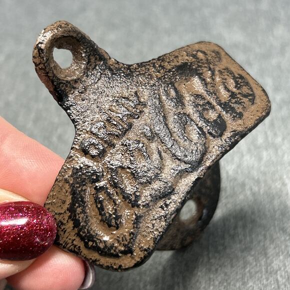 Coca Cola Cast Metal Wall Mount Bottle Opener Embossed Rustic Metal Decor - Picture 6 of 7